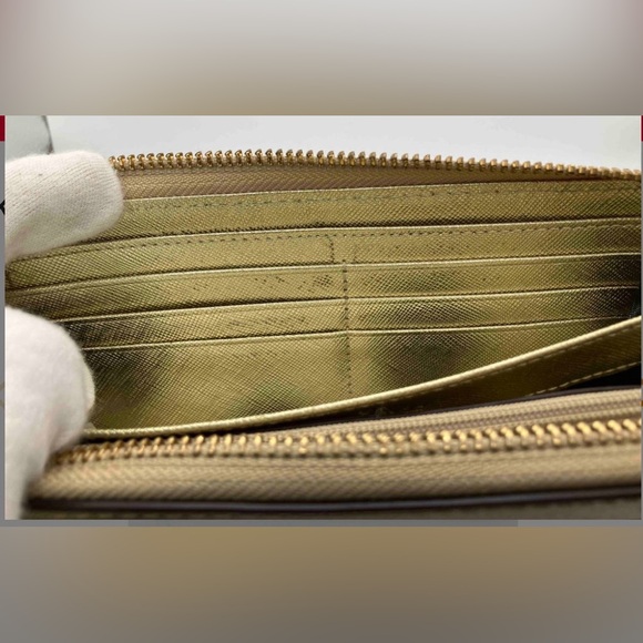SALE - Kate Spade Gold Zip Around Wallet - Picture 8 of 9